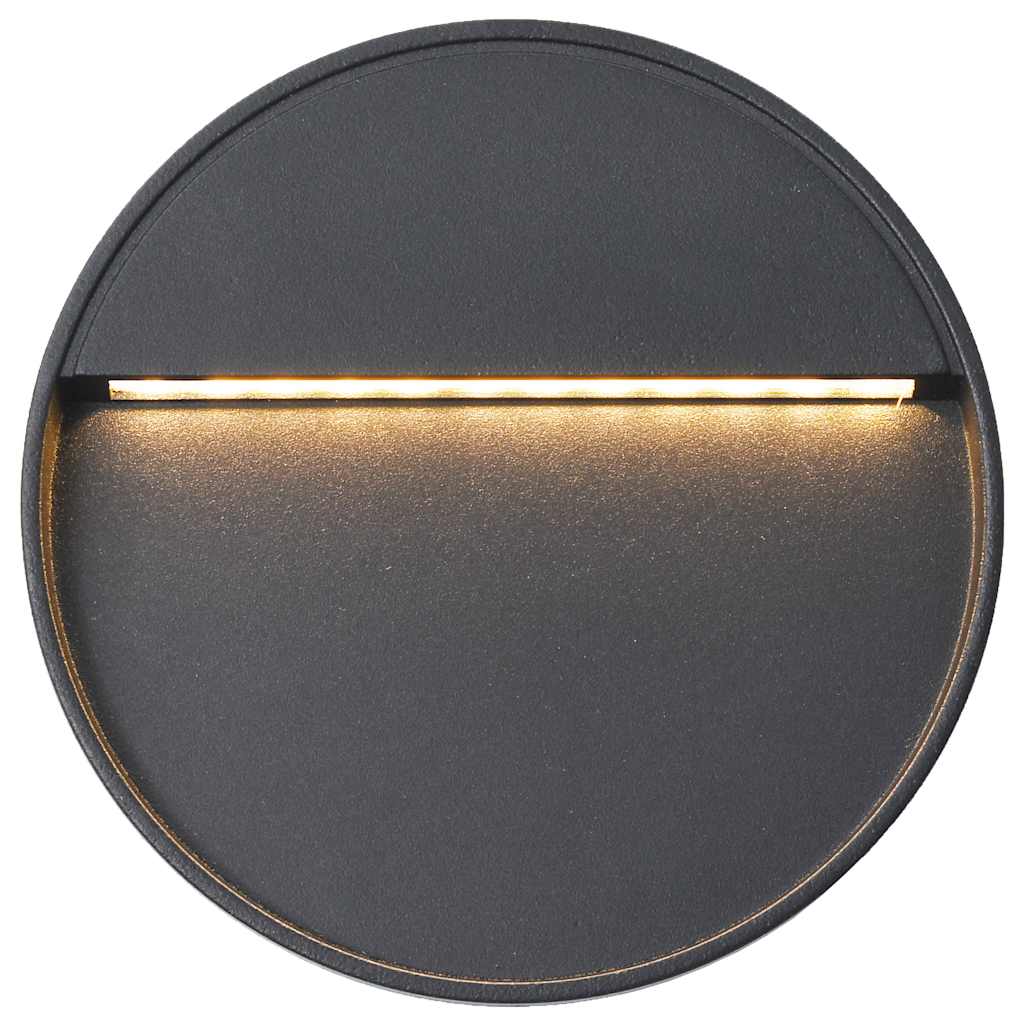 Outdoor LED Wall Lights 2 pcs 3 W Black Round
