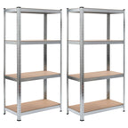4-Layer Shelves 2 Pcs Steel&Engineered Wood 2