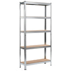 Storage Shelves 2 Pcs Silver 90X30X180 Cm Steel And Mdf