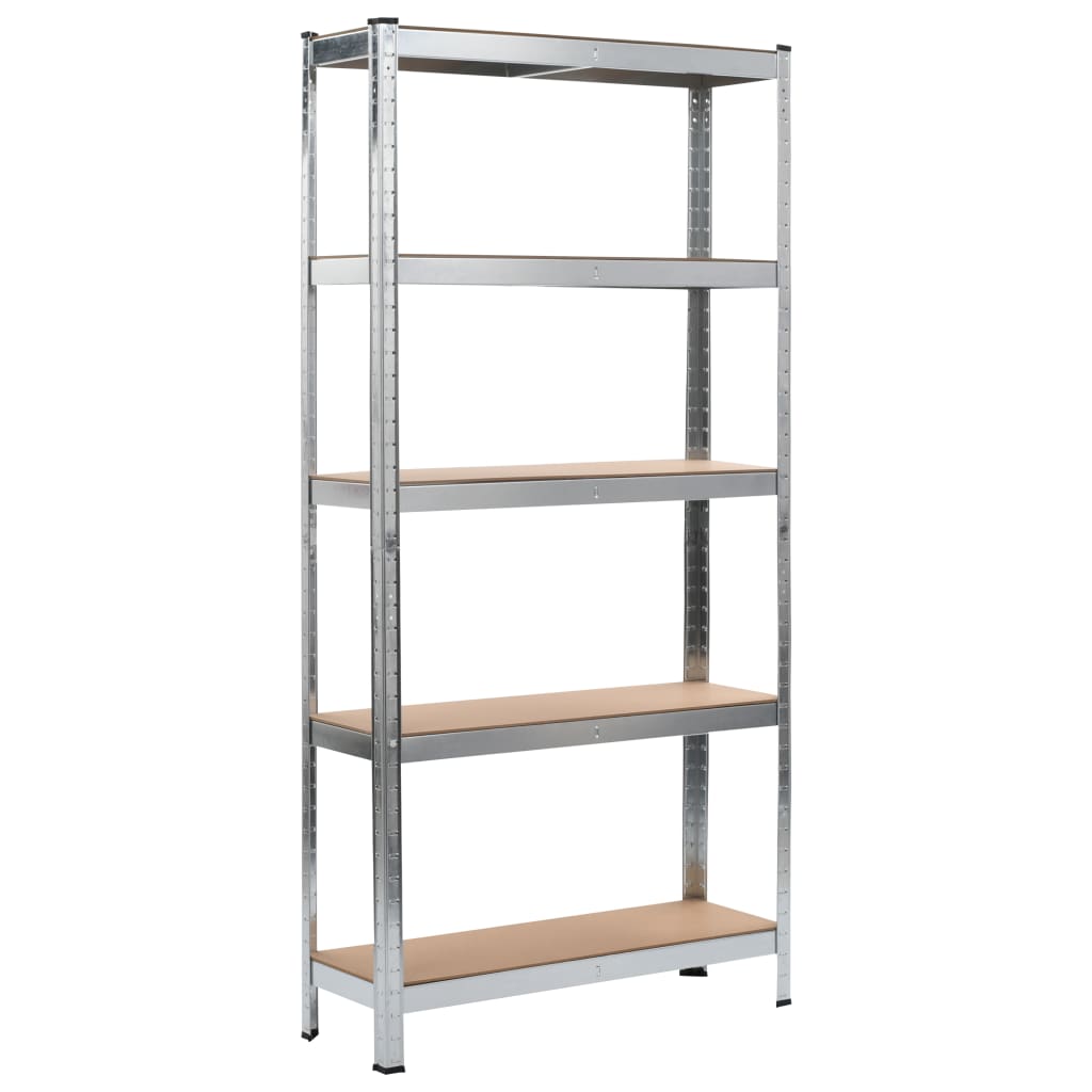 Storage Shelves 2 Pcs Silver 90X30X180 Cm Steel And Mdf