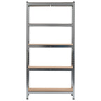 Storage Shelves 2 Pcs Silver 90X30X180 Cm Steel And Mdf