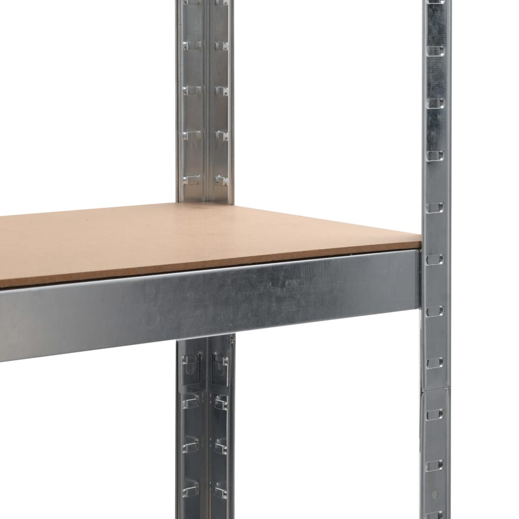 Storage Shelves 2 Pcs Silver 90X30X180 Cm Steel And Mdf