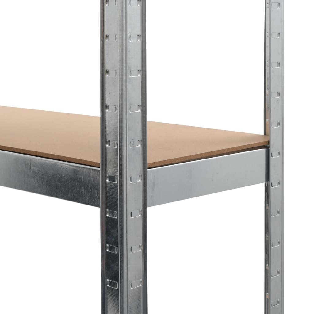 Storage Shelves 2 Pcs Silver 90X30X180 Cm Steel And Mdf