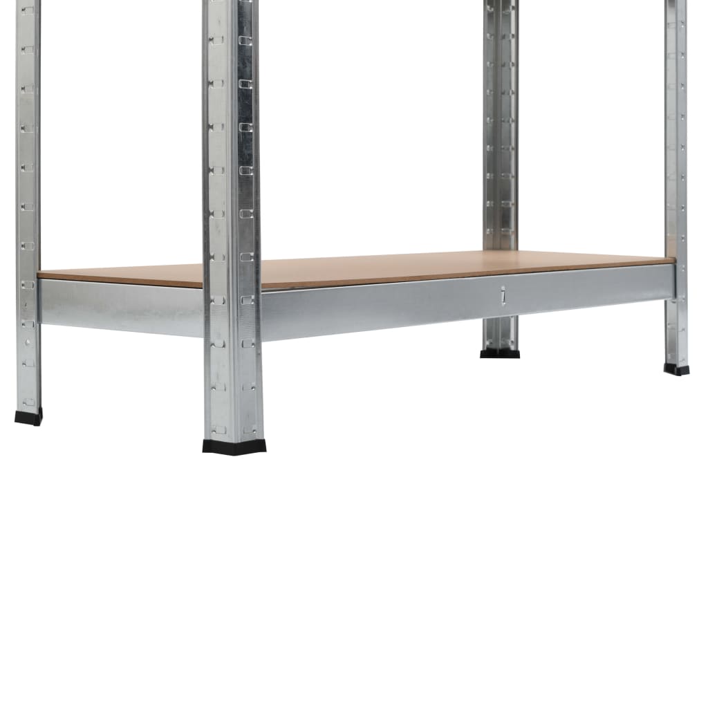 Storage Shelves 2 Pcs Silver 90X30X180 Cm Steel And Mdf