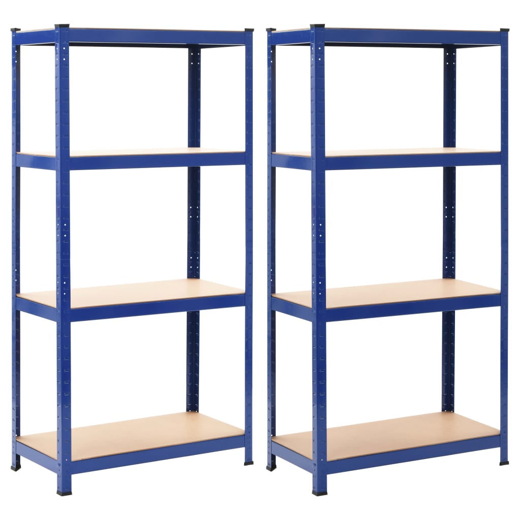 4-Layer Shelves 2 Pcs Steel&Engineered Wood 2