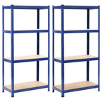 4-Layer Shelves 2 Pcs Steel&Engineered Wood 2