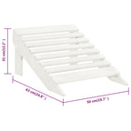 Garden Chair with Ottoman Wood White