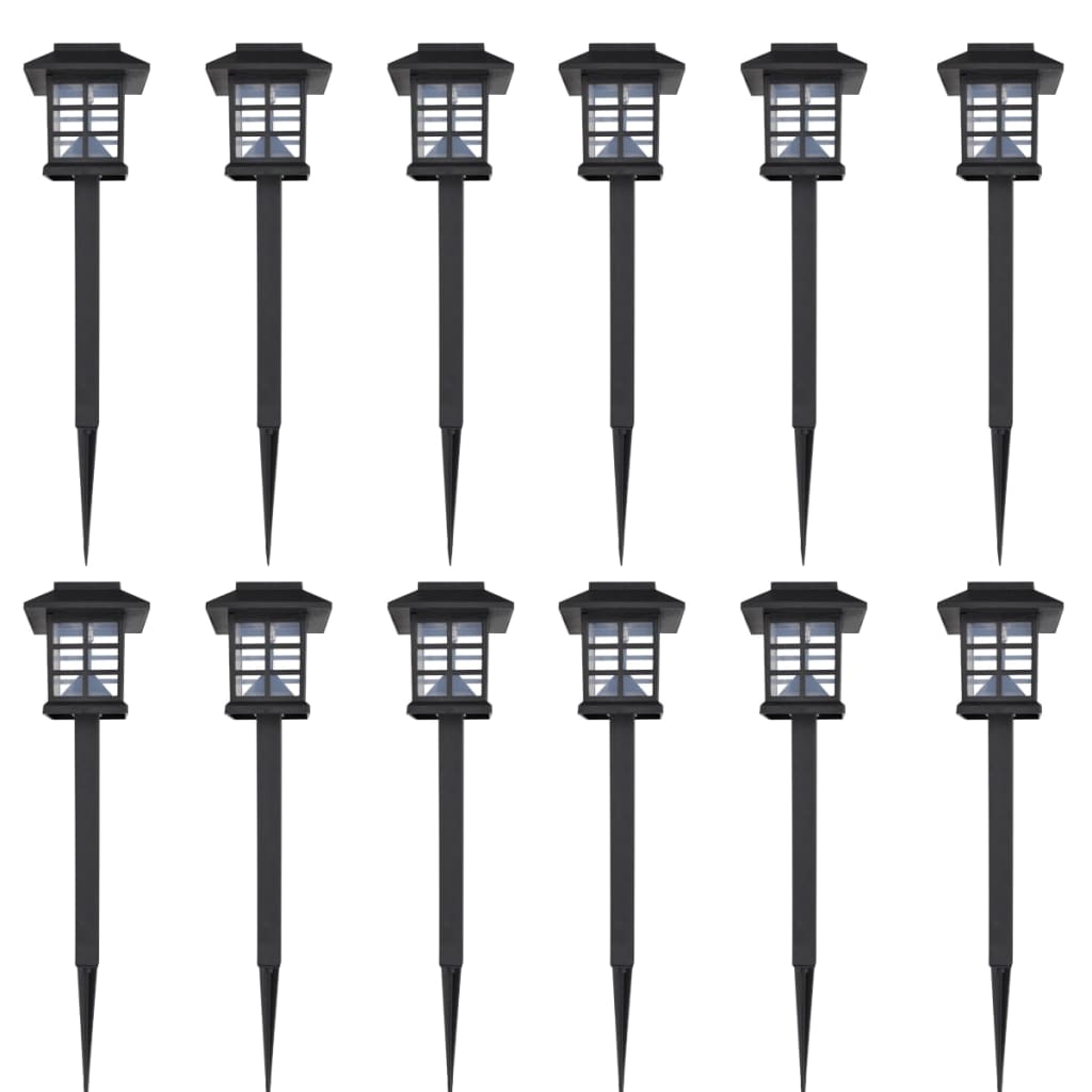 Outdoor Solar Lamp LED Light 12 pcs Spike 8.6 x 8.6 x 38 cm