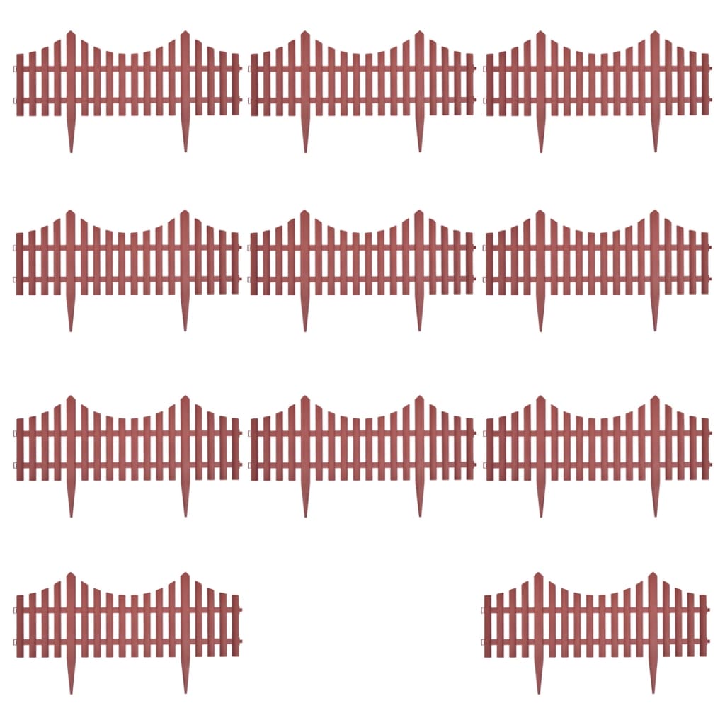 17 pcs Lawn Dividers 10 m Brown