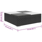 6 Piece Garden Lounge Set with Cushions Poly Rattan Black