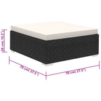 6 Piece Garden Lounge Set with Cushions Poly Rattan Black