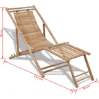 Outdoor Deck Chair with Footrest Bamboo