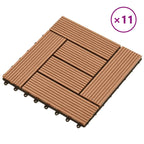 Brown 11 pcs 30 x 30 cm Decking Tiles WPC 1 sqm
