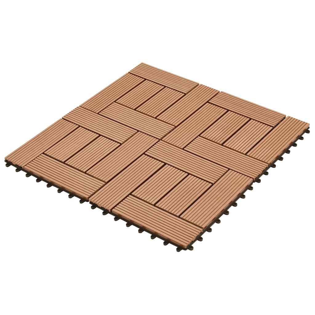 Brown 11 pcs 30 x 30 cm Decking Tiles WPC 1 sqm