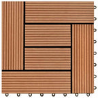 Brown 11 pcs 30 x 30 cm Decking Tiles WPC 1 sqm