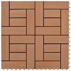 Brown 11 pcs 30 x 30 cm Decking Tiles WPC 1 sqm