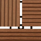 Brown 11 pcs 30 x 30 cm Decking Tiles WPC 1 sqm