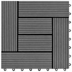Grey 11 pcs 30 x 30 cm Decking Tiles WPC 1 sqm