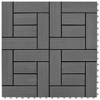 Grey 11 pcs 30 x 30 cm Decking Tiles WPC 1 sqm