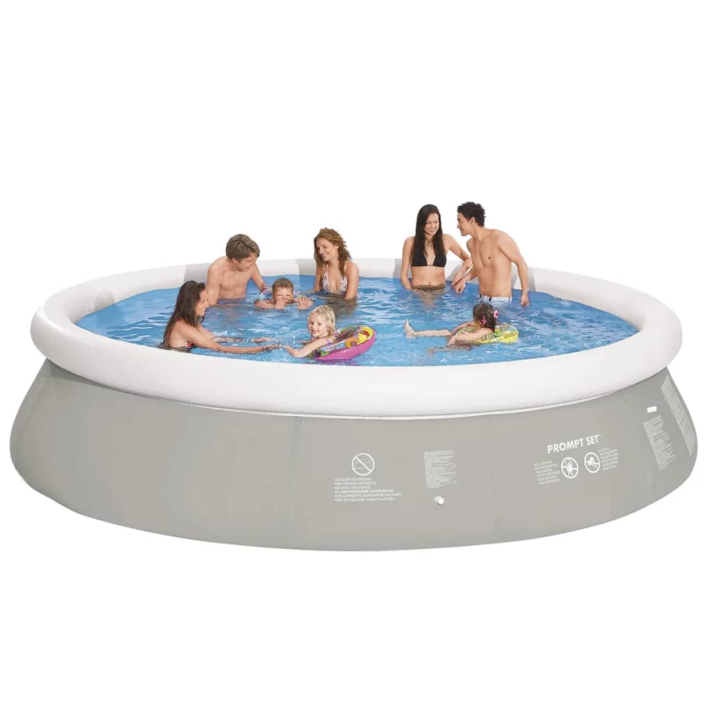 Round Inflatable Swimming Pool Grey 450 x 122 cm