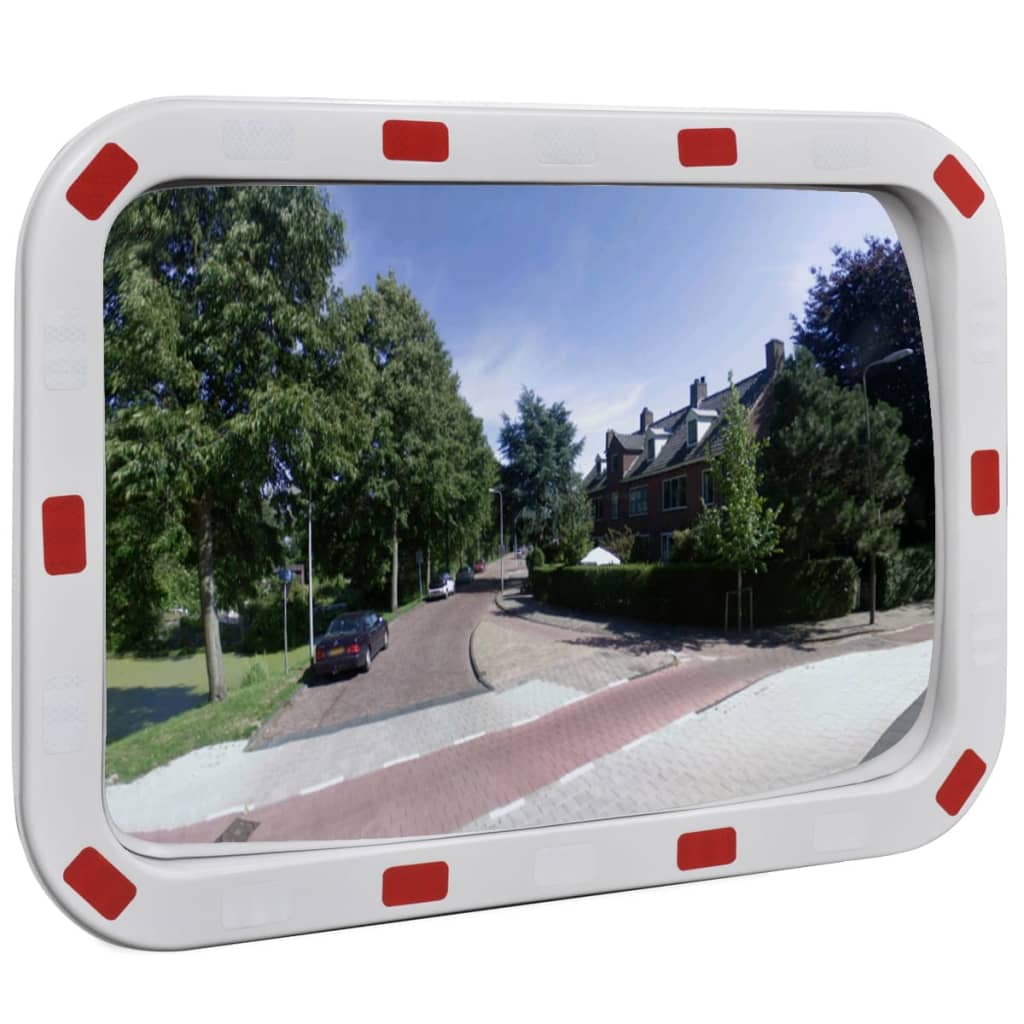 Convex Traffic Mirror Rectangle With Reflectors