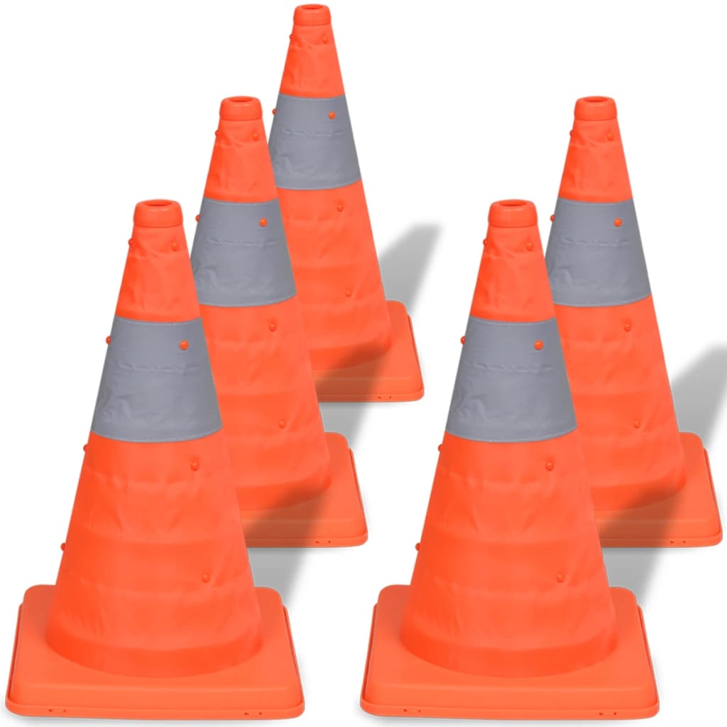 5 Pop-Up Traffic Cones 42 Cm