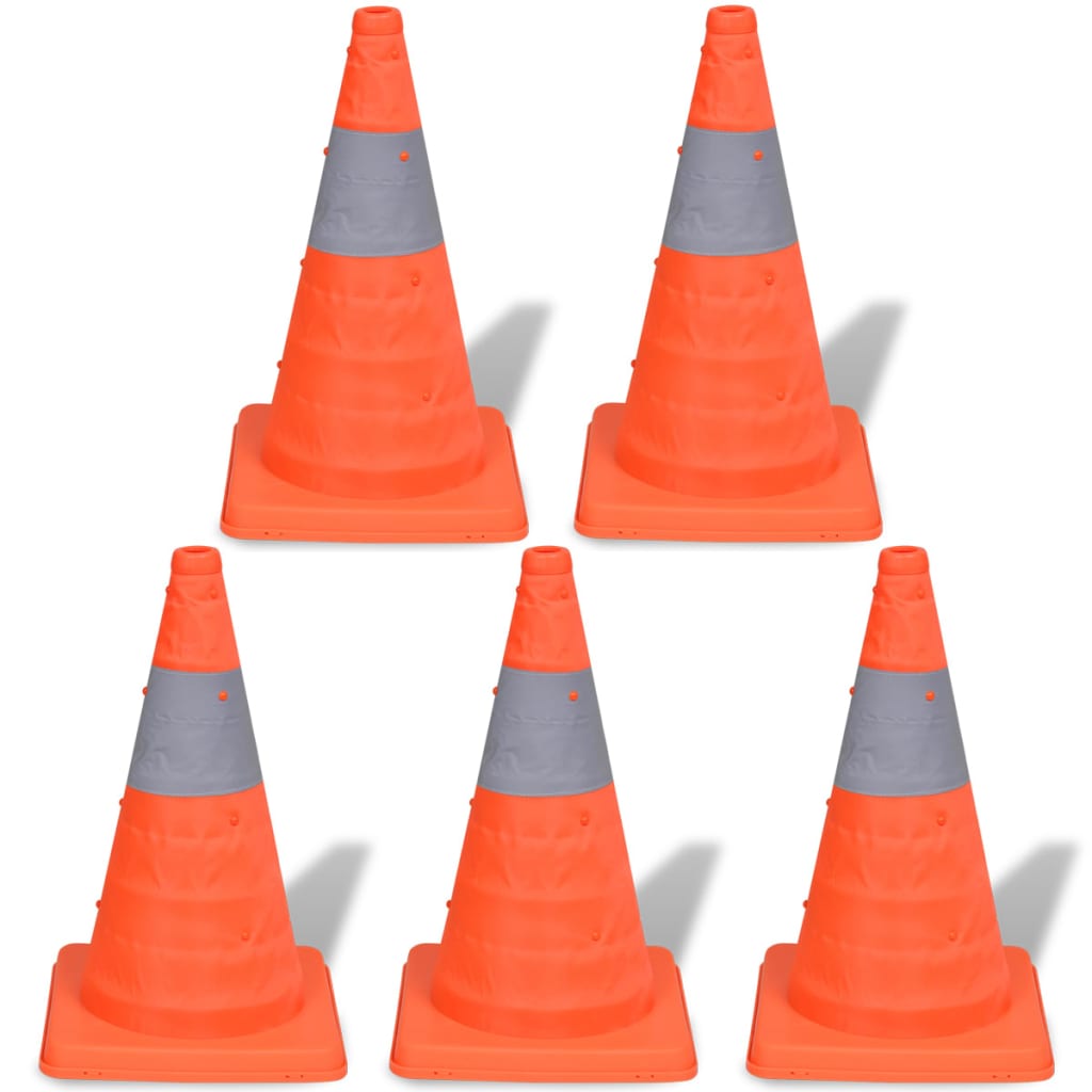 5 Pop-Up Traffic Cones 42 Cm