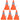 5 Pop-Up Traffic Cones 42 Cm
