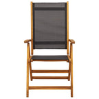 Folding Garden Chairs 2 pcs Solid Acacia Wood and Textilene