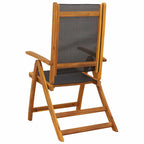 Folding Garden Chairs 2 pcs Solid Acacia Wood and Textilene
