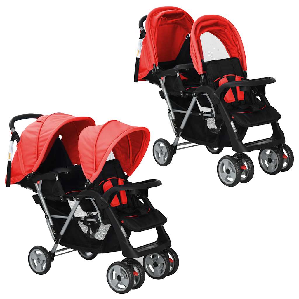 Tandem Stroller Steel And Black