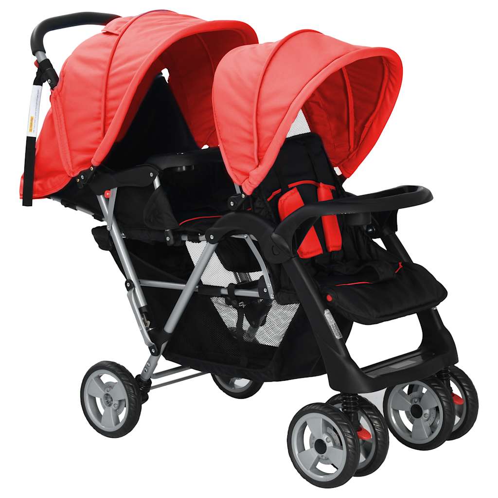 Tandem Stroller Steel And Black