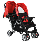 Tandem Stroller Steel And Black