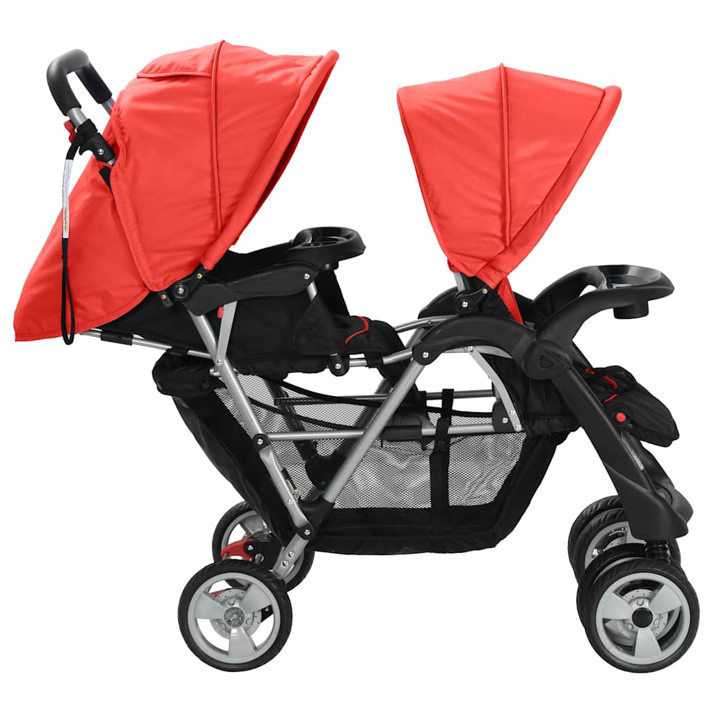 Tandem Stroller Steel And Black