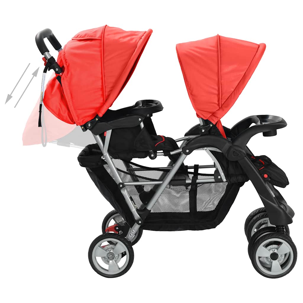 Tandem Stroller Steel And Black