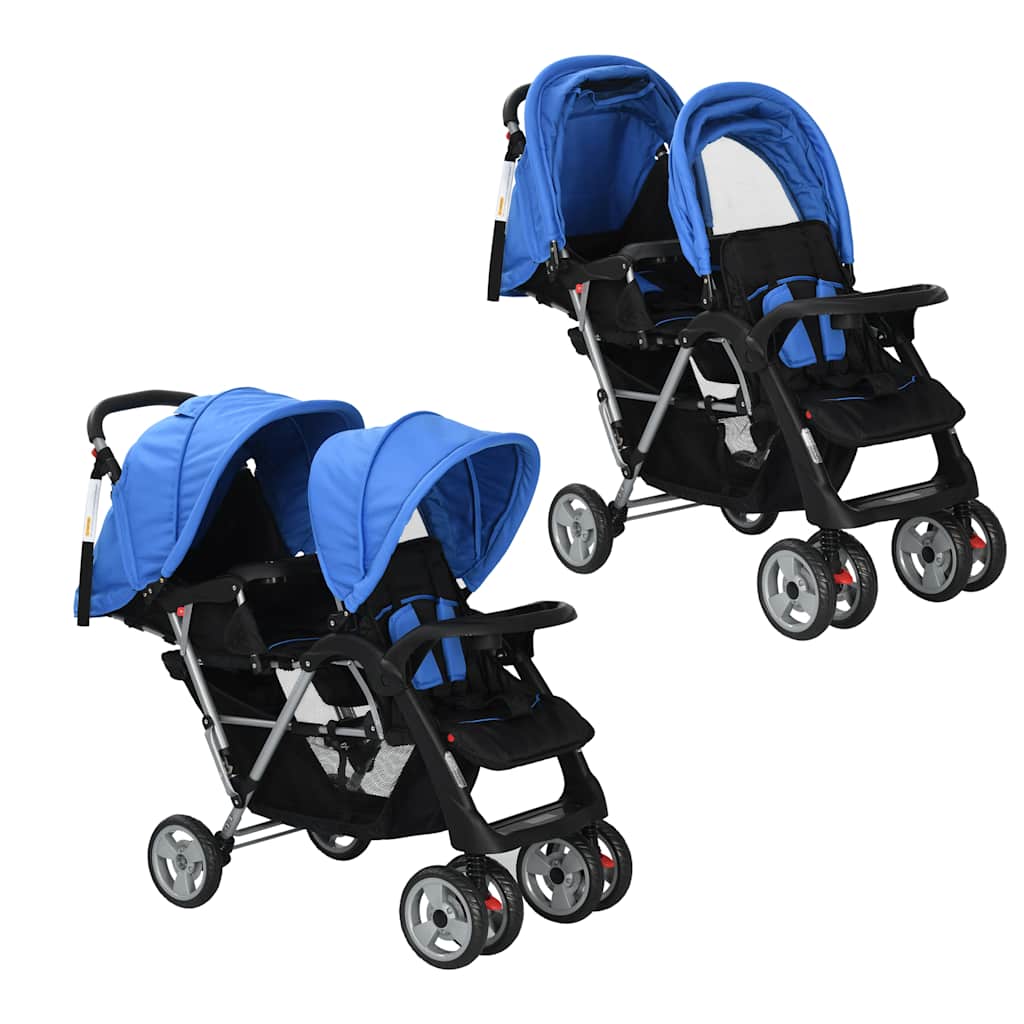 Tandem Stroller Steel And Black