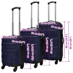 Three Piece Hardcase Trolley Set Blue 45.5/55/66 cm