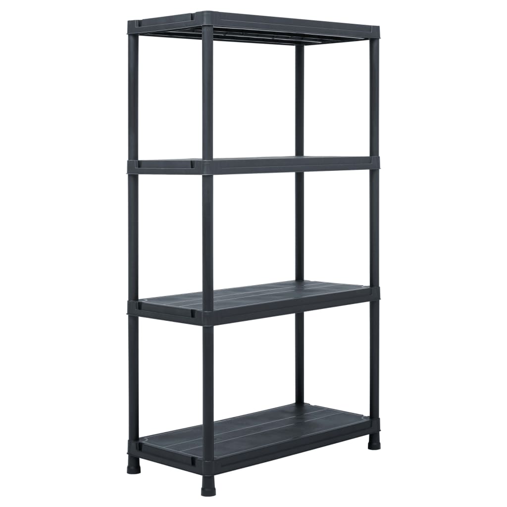 Storage Shelf Racks 2 Pcs Black 250 Kg Plastic