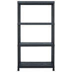 Storage Shelf Rack Black 100 kg 60x30x138 cm Plastic