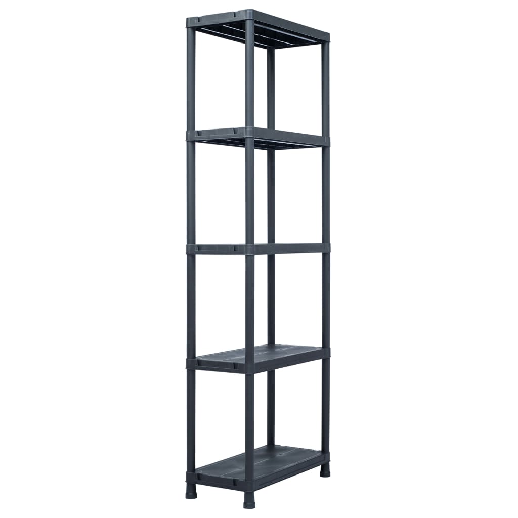 Storage Shelf Racks 2 Pcs Black 250 Kg Plastic