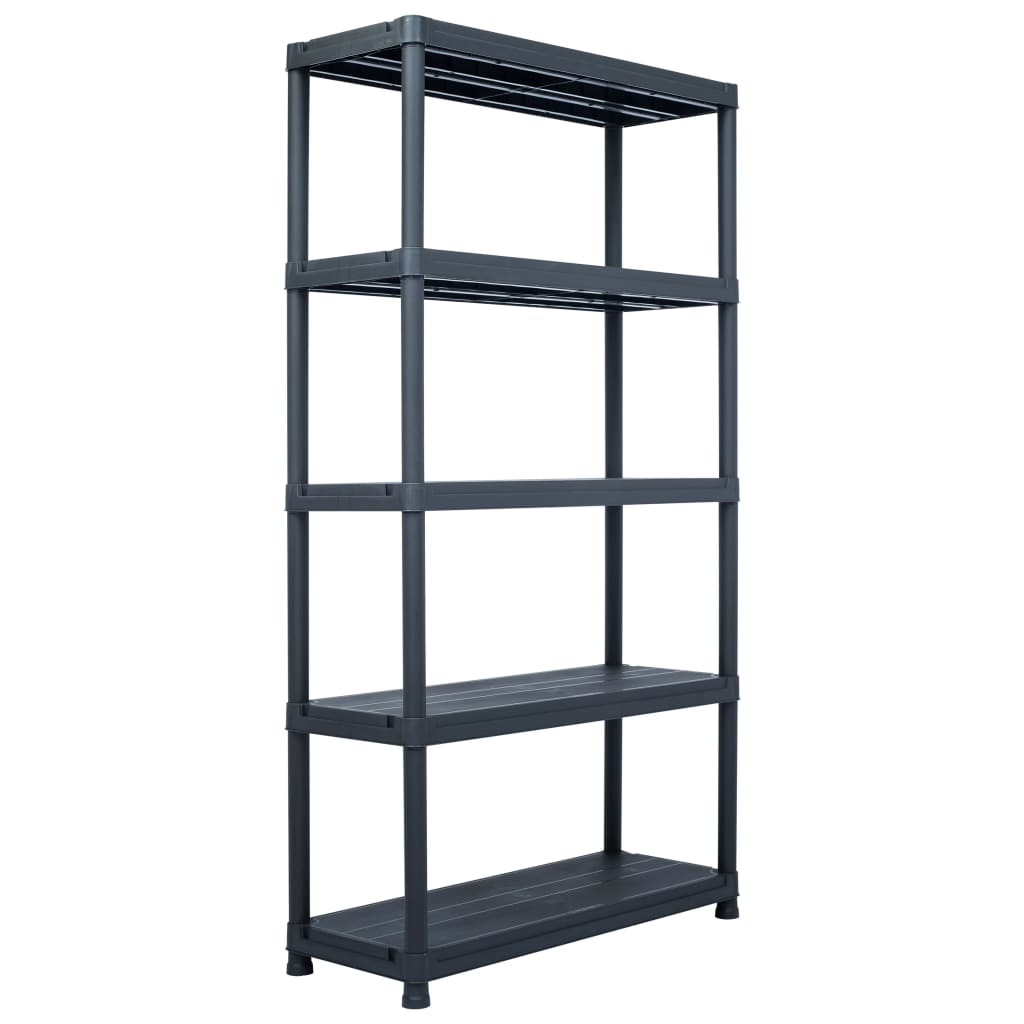 Storage Shelf Racks 2 Pcs Black 250 Kg Plastic