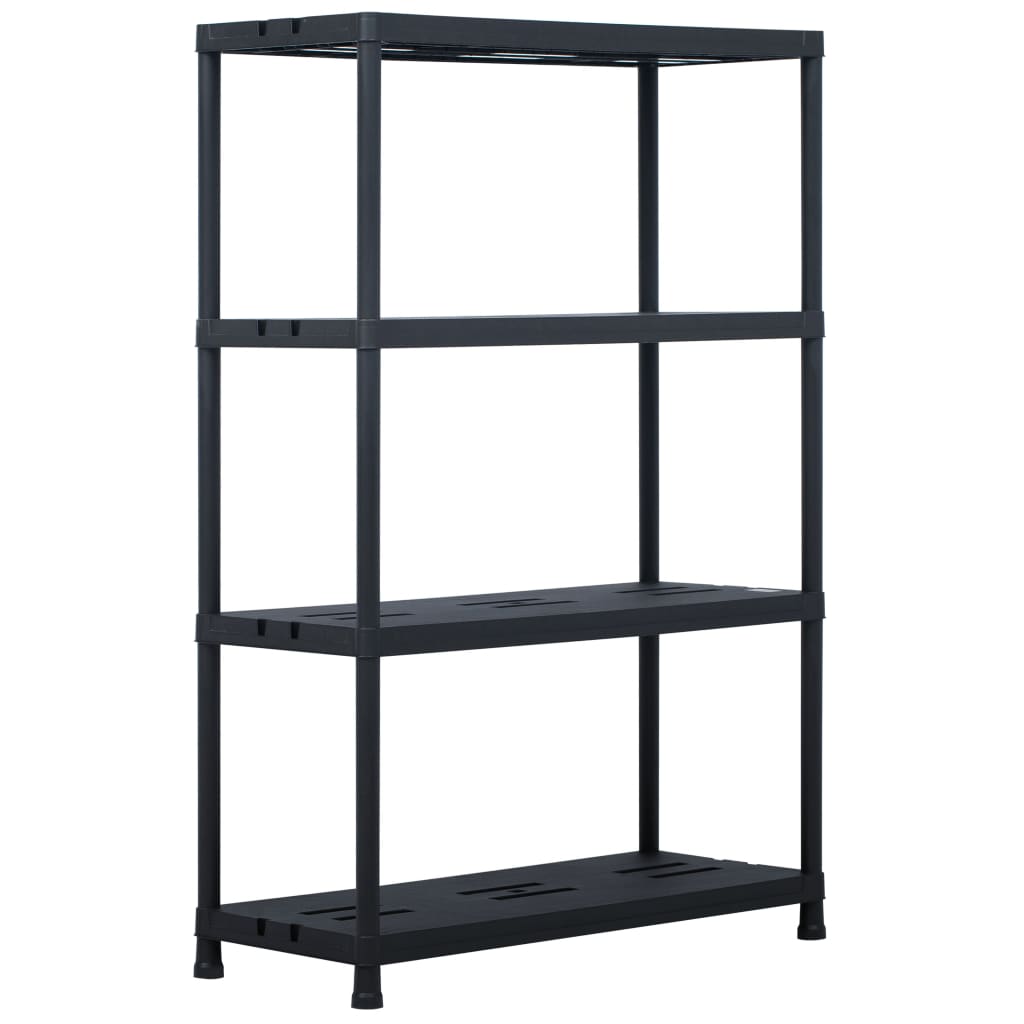 Storage Shelf Racks 2 Pcs Black 250 Kg Plastic