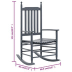 Rocking Chair with Curved Seat Grey Poplar Wood