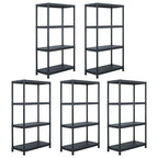 Storage Shelf Racks 2 Pcs Black 250 Kg Plastic