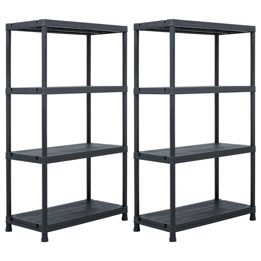 Storage Shelf Racks 2 Pcs Black 250 Kg Plastic