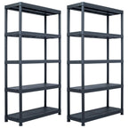 Storage Shelf Racks 2 Pcs Black 250 Kg Plastic