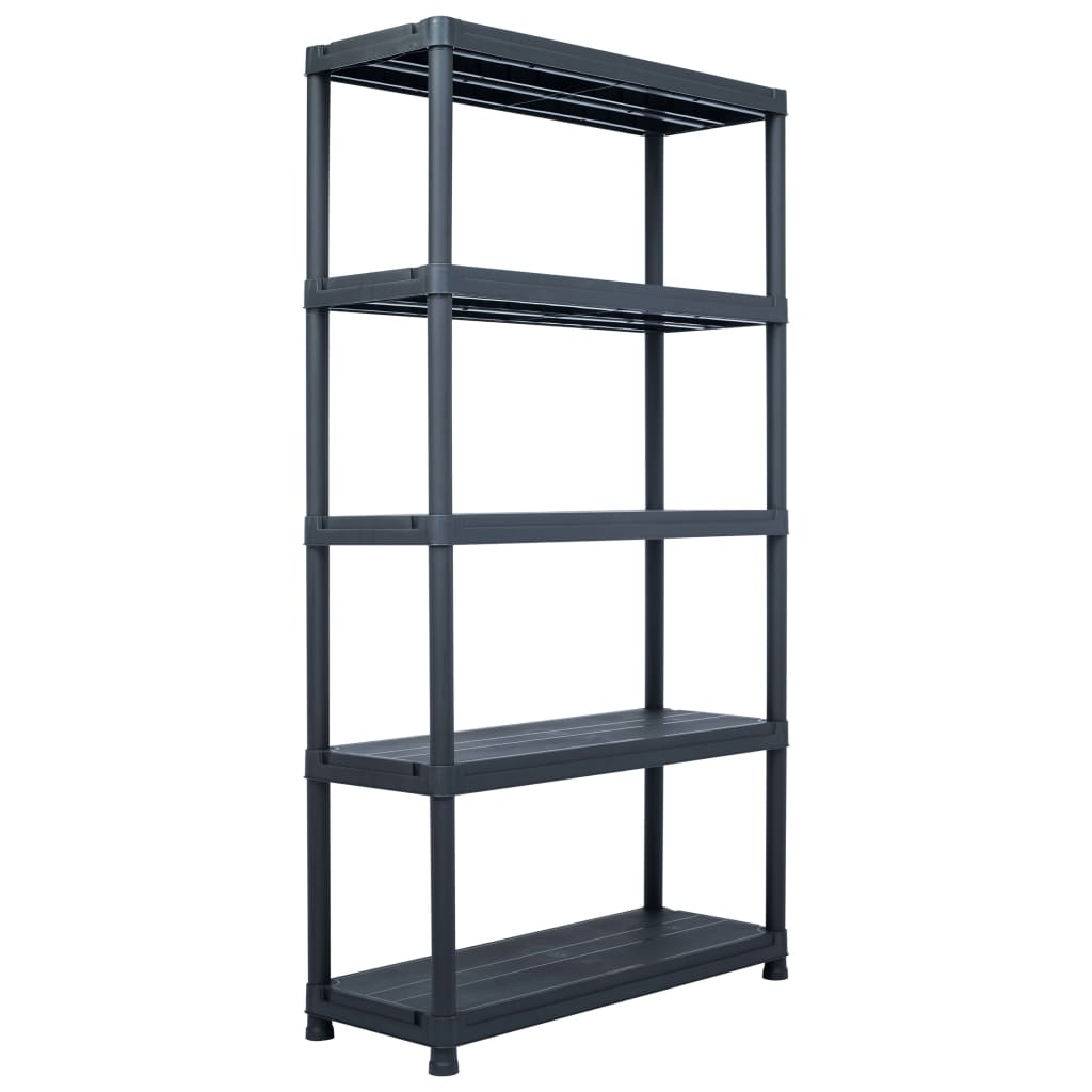 Storage Shelf Racks 2 Pcs Black 250 Kg Plastic