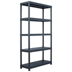 Storage Shelf Racks 2 Pcs Black 250 Kg Plastic