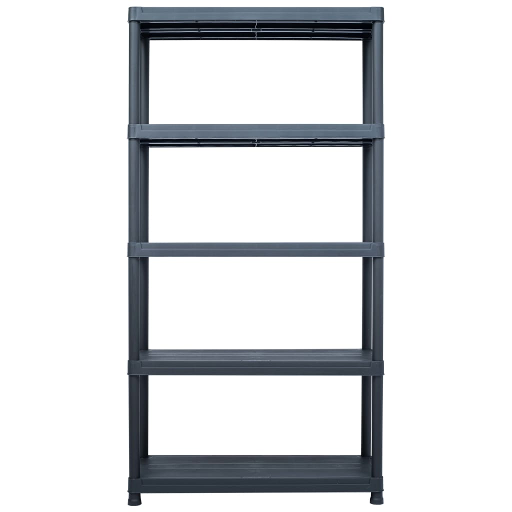 Storage Shelf Racks 2 Pcs Black 250 Kg Plastic