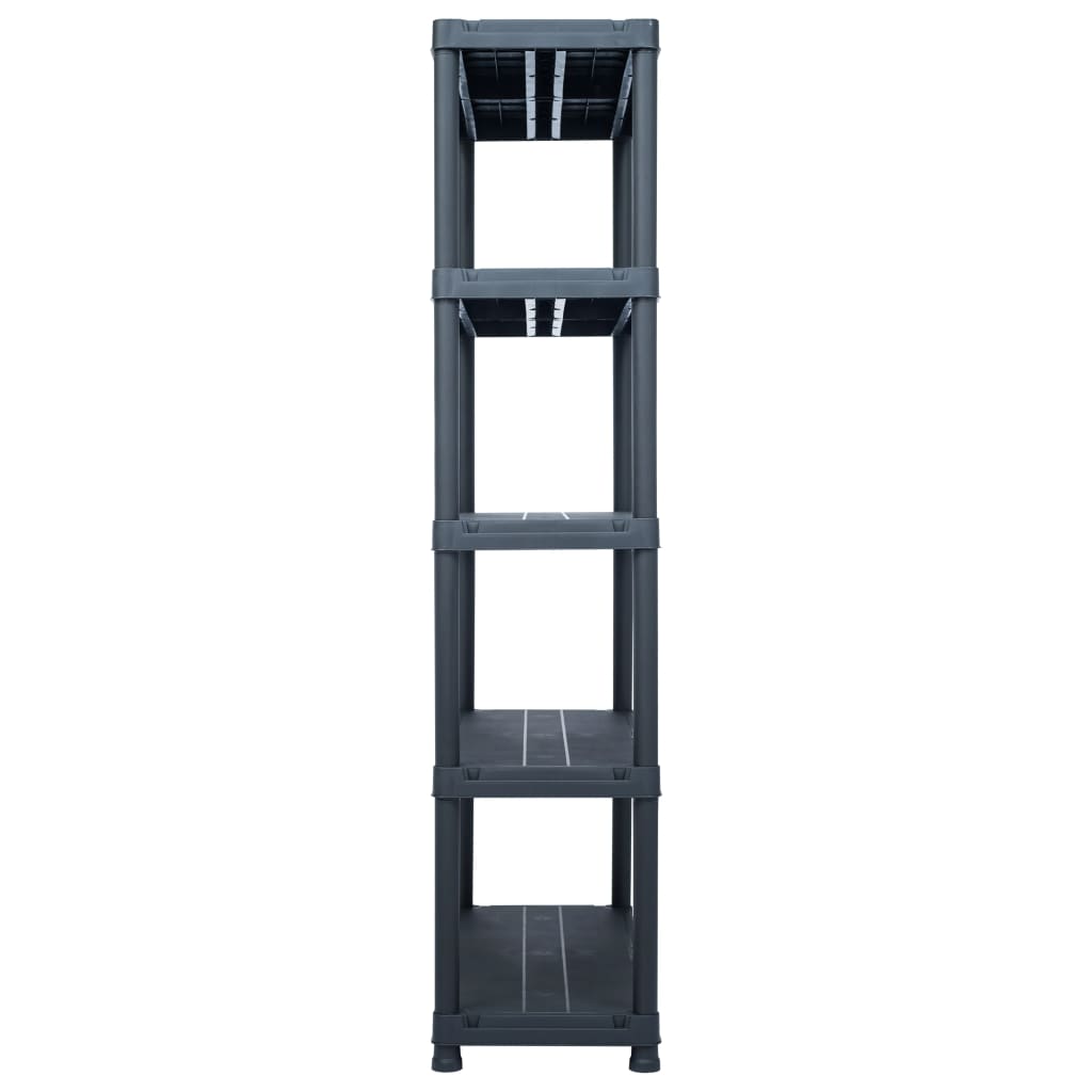 Storage Shelf Racks 2 Pcs Black 250 Kg Plastic